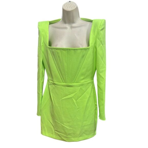 Alex Perry Exclusive Dale Stretch-Crepe Corseted Mini Dress in Green NWT Size 12 - Picture 6 of 12